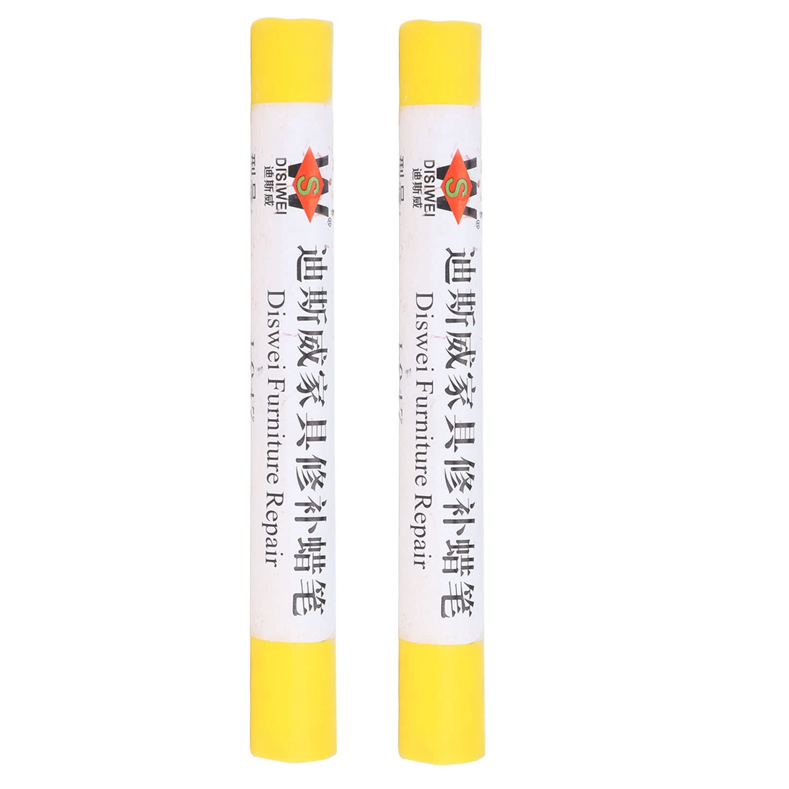 TeamSky 2-Pack Furniture Repair Crayons - Wood Scratch Repair Kit with Multiple Colors, Touch Up Markers for Scratches on Floors, Tables & Cabinets - Perfect for Home, Office & DIY Furniture Restoration (Yellow)
