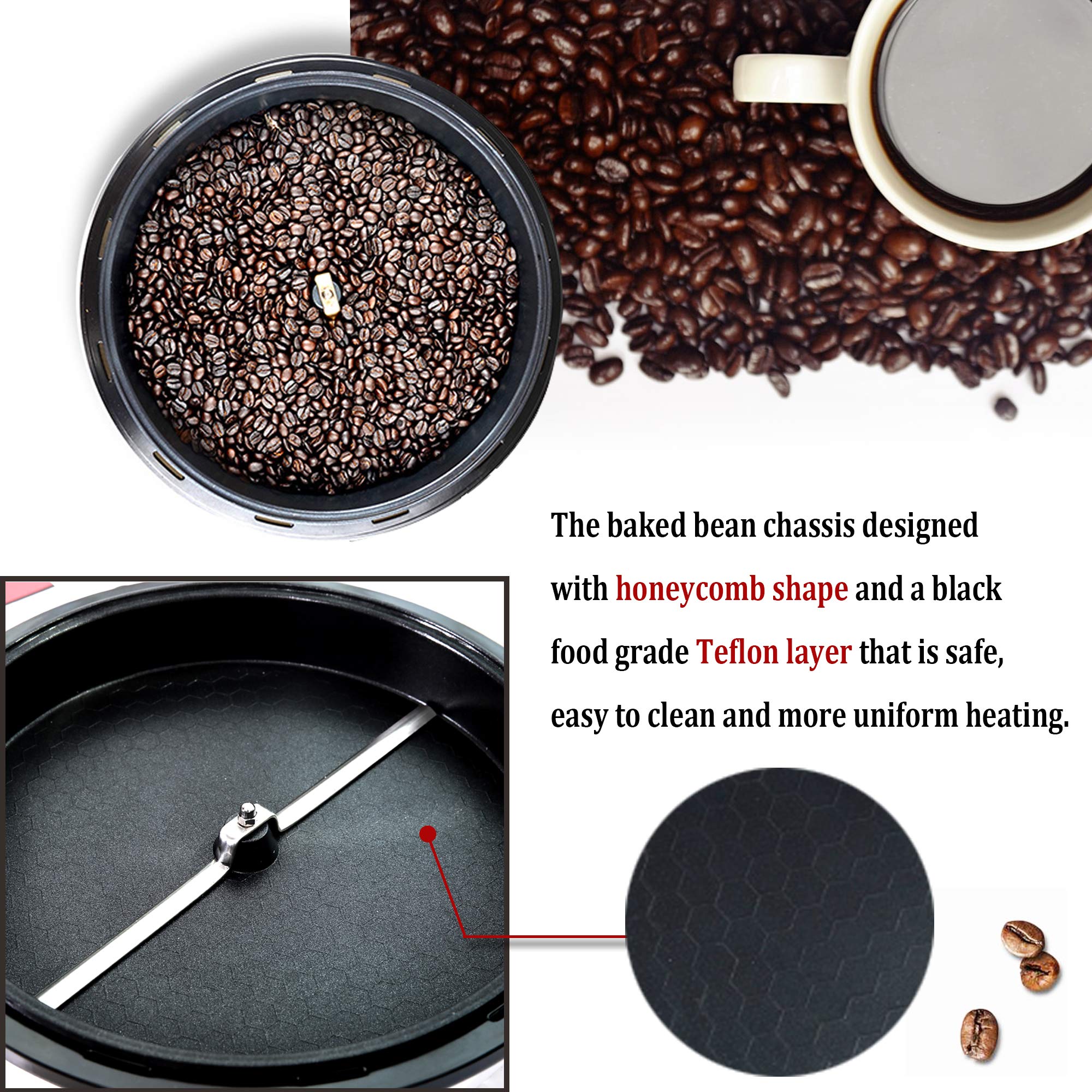 LUEUR Electric Coffee Roaster Machine for Home & Commercial Use - 110V Stovetop & Countertop Coffee Bean Roaster - Perfect for Fresh Roasting at Home, Cafes, and Coffee Shops
