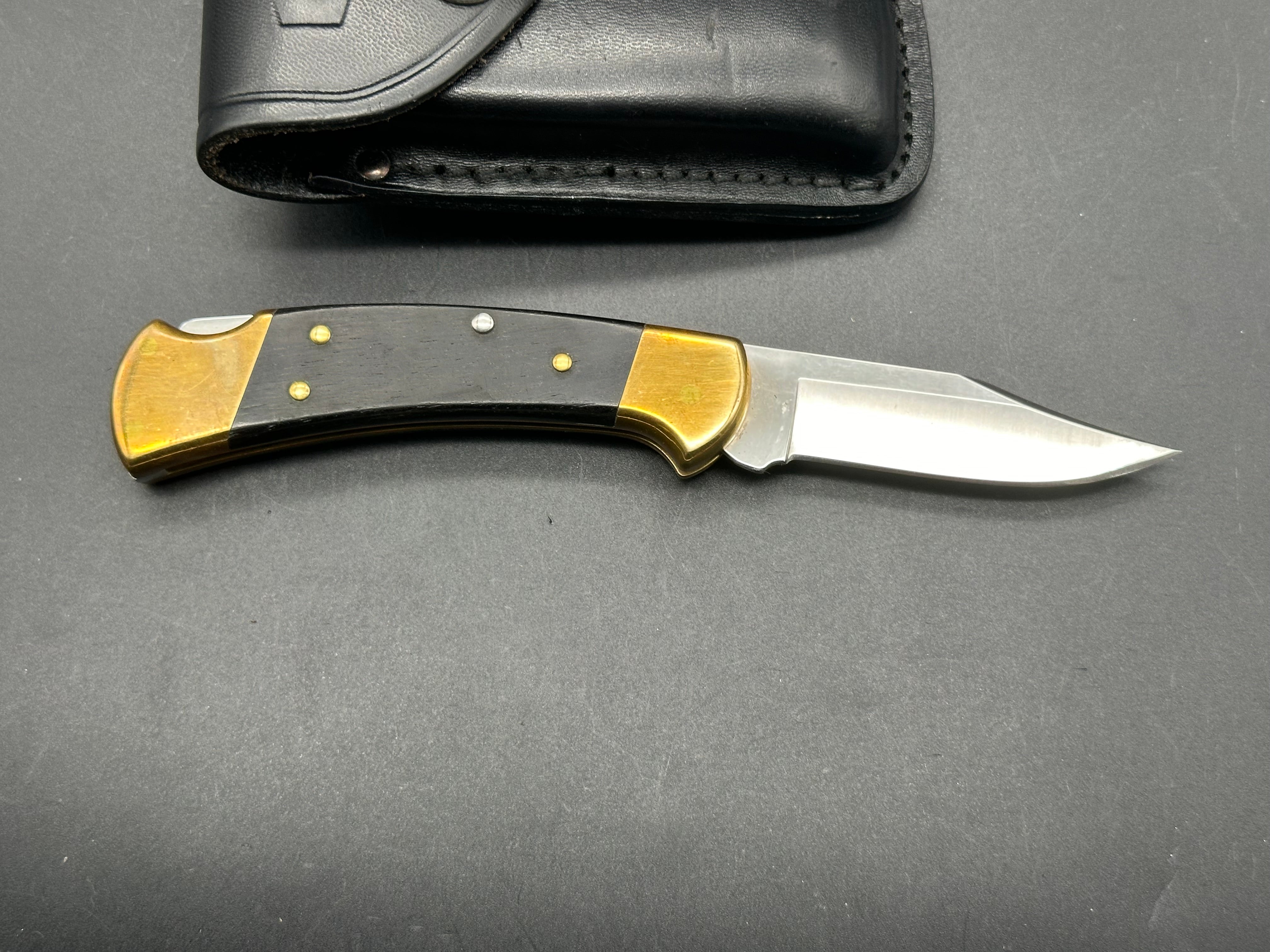 Buck 110 Automatic Knife with Genuine Leather Sheath - EDC Folding Pocket Knife for Hunting, Camping & Outdoor Adventures