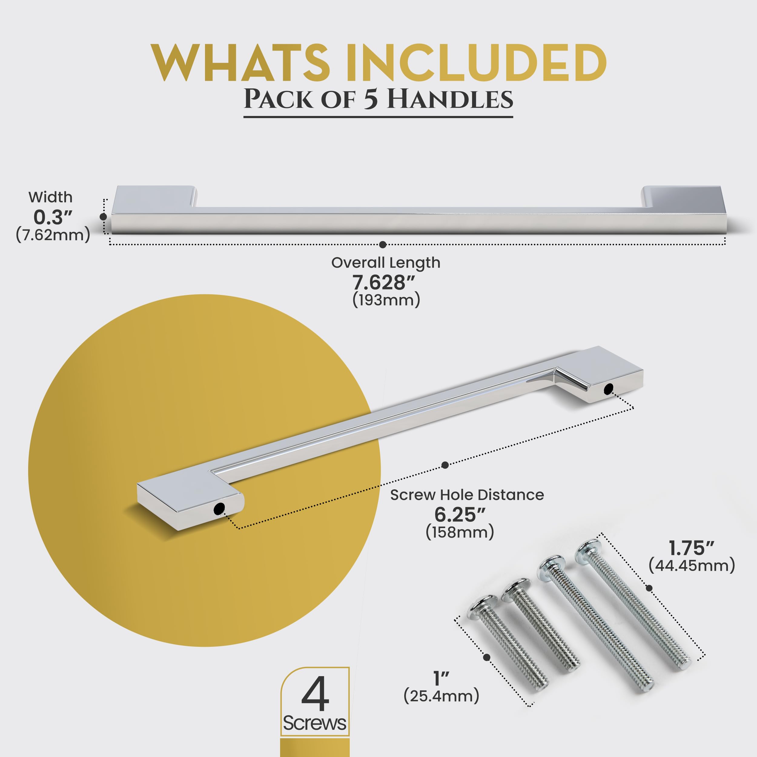 Southern Hills Brushed Nickel Cabinet Pulls - 160mm Satin Nickel Drawer Handles, Modern Kitchen Cabinet Handles for Cabinets & Drawers, Silver Cupboard Door Hardware - Perfect for Kitchen Renovation & Home Upgrade