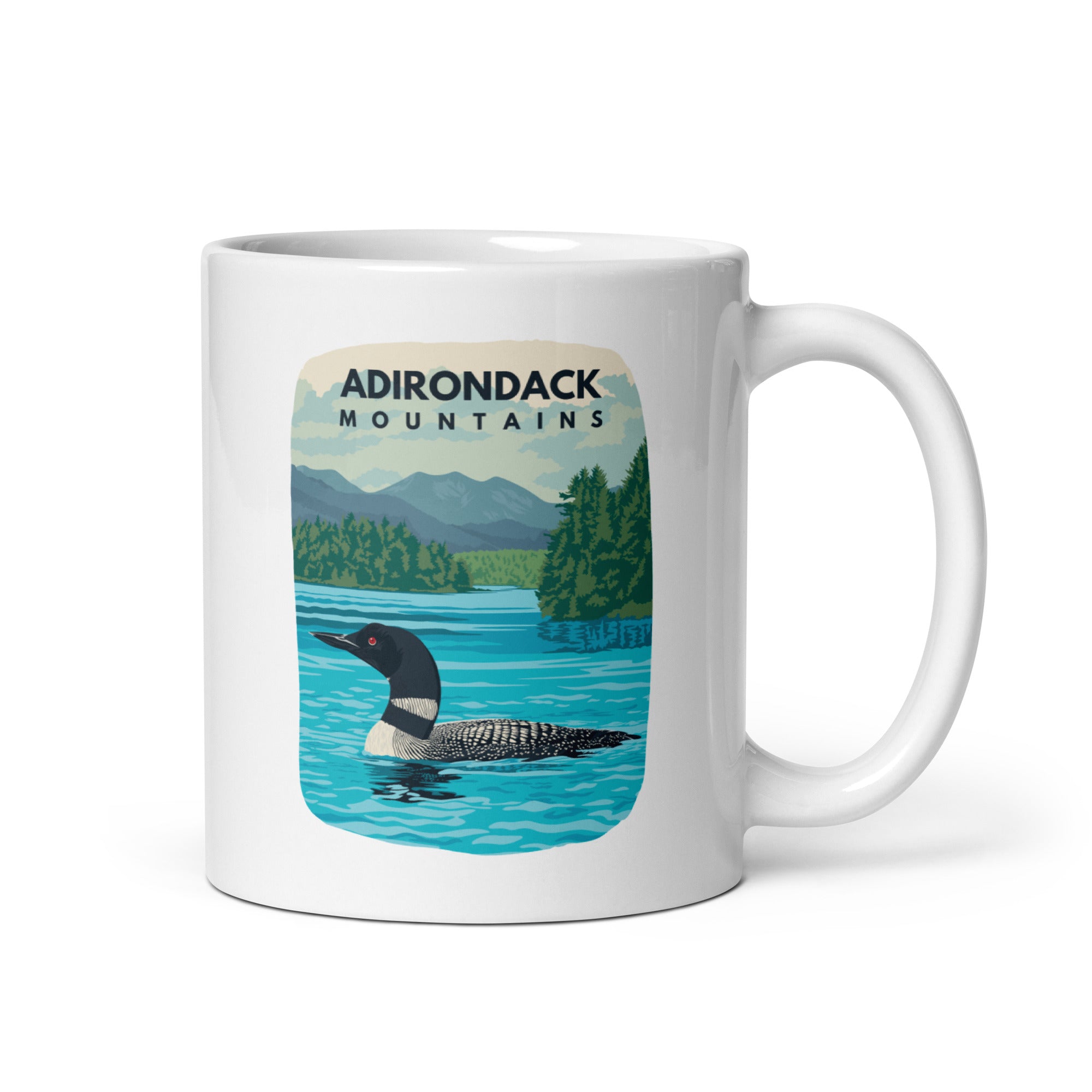 Premium Ceramic Coffee Mug with Unique Loon Design - Perfect for Hot & Cold Beverages, Ideal for Home, Office, or Camping Use