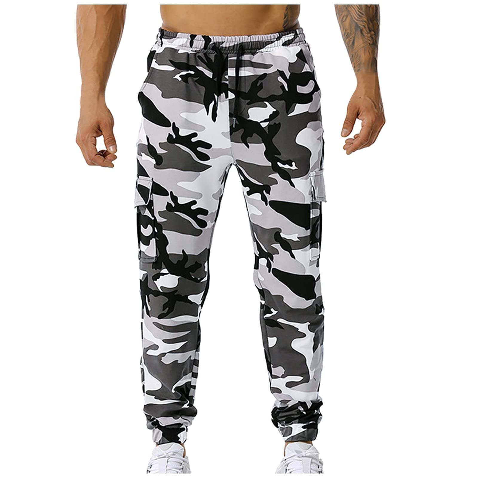 **Men's Camouflage Print Jogger Pants - Relaxed Fit Sweatpants with Drawstring, Plus Size Activewear for Casual Wear, Gym, Lounge & Outdoor Activities**