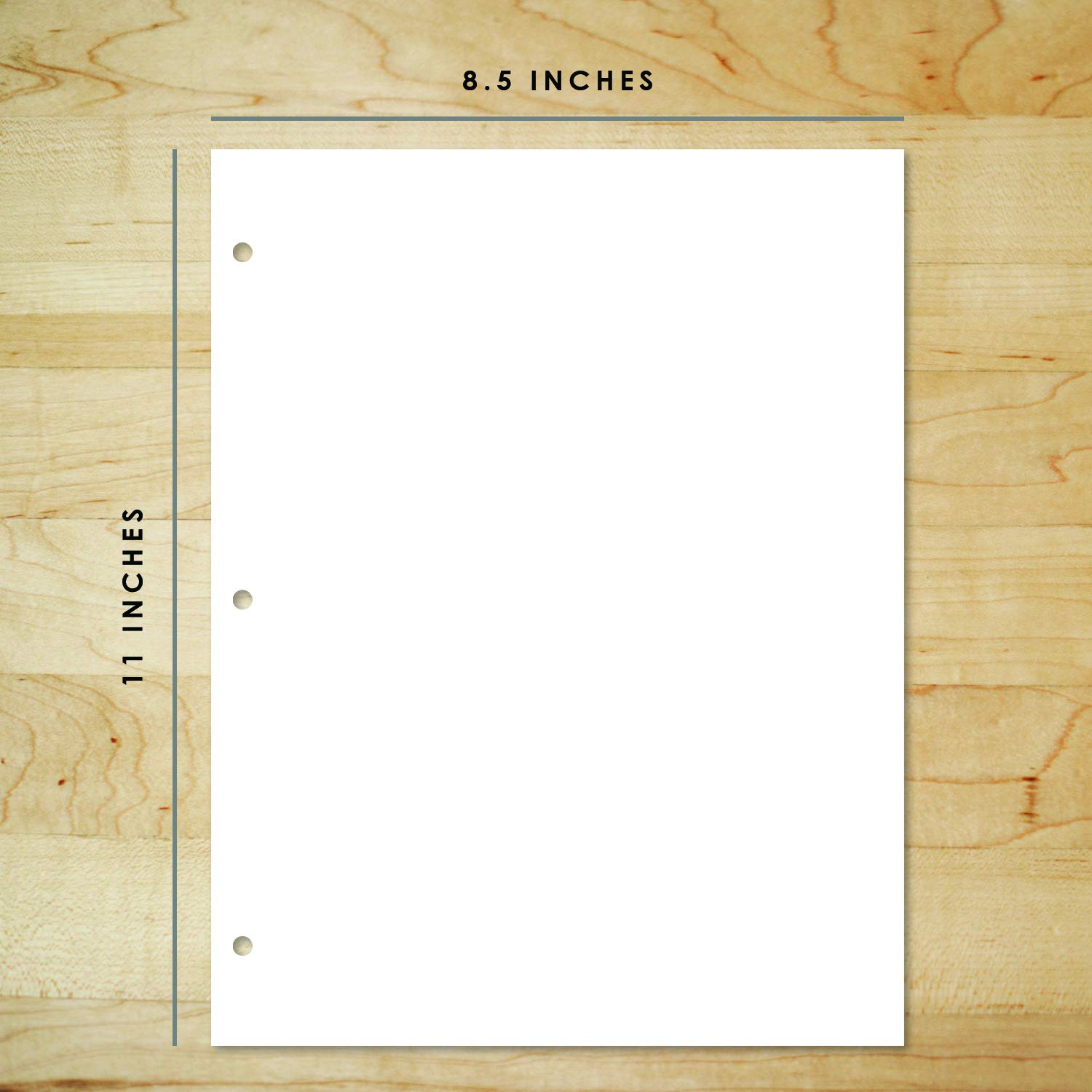 Premium 3-Hole Punched White Cardstock Paper - 80lb (216gsm) Thick & Durable | 8.5