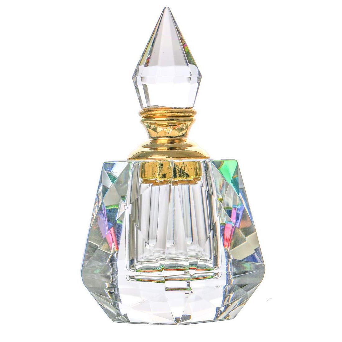 Vintage Crystal Perfume Bottles - Empty Refillable Glass Decanter for Home Decor, Table Centerpiece, Gift & Vanity Display