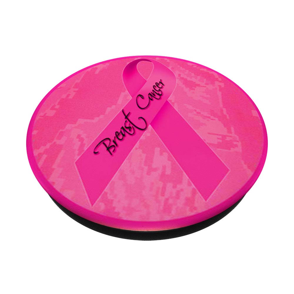 Breast Cancer Awareness PopSockets Phone Grip & Stand - Expandable Phone Holder for iPhone, Samsung, Tablets - Perfect for Daily Use, Commuting, and Showcasing Support