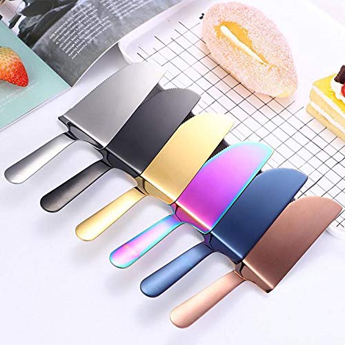 Premium Stainless Steel Cake Server Set - Serrated Cutter Knife & Spatula (4-Piece Silver Set) for Birthday Parties, Weddings & Dessert Serving