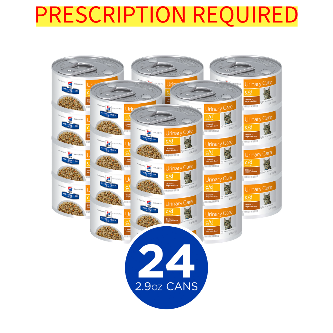 Hill's Science Diet Feline C/D Chicken & Vegetable Stew Wet Cat Food - 2.9oz (24 Cans) - Urinary Tract Health Support - Perfect for Adult Cats with Urinary Issues
