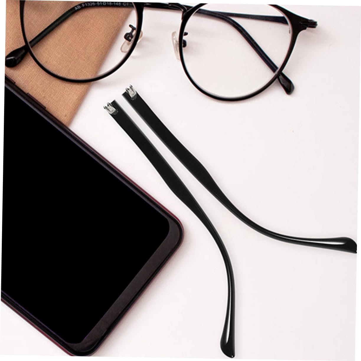Hoement 2 Pairs Universal Glasses Replacement Arms & Temple Legs - Glasses Repair Kit for Eyeglasses & Sunglasses - Durable Accessories for Broken Frames, Travel & Emergency Eyewear Fix