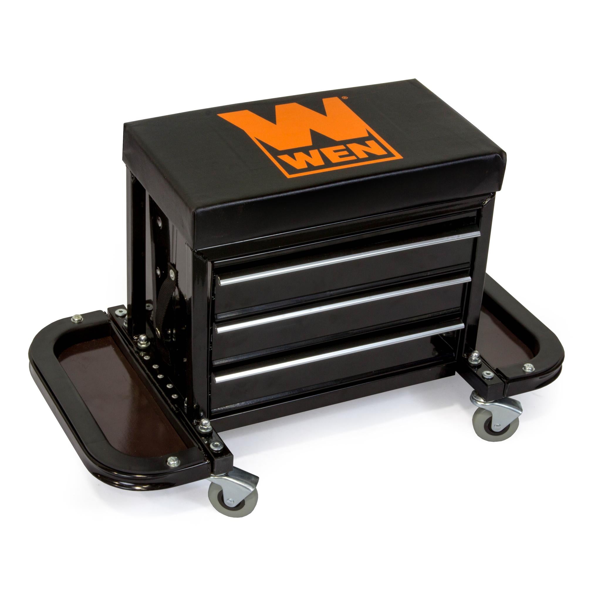 WEN GG1350 350 lb Capacity Rolling Tool Chest with Glider Seat - Perfect for Garage Organization & Workshop Storage