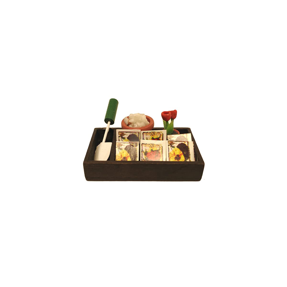 1:12 Scale Mini Wood Flower Planter Gardening Box Set - Dollhouse Accessory & Miniature Fairy Garden Decor for DIY Crafts, Home Decoration, and Collectibles