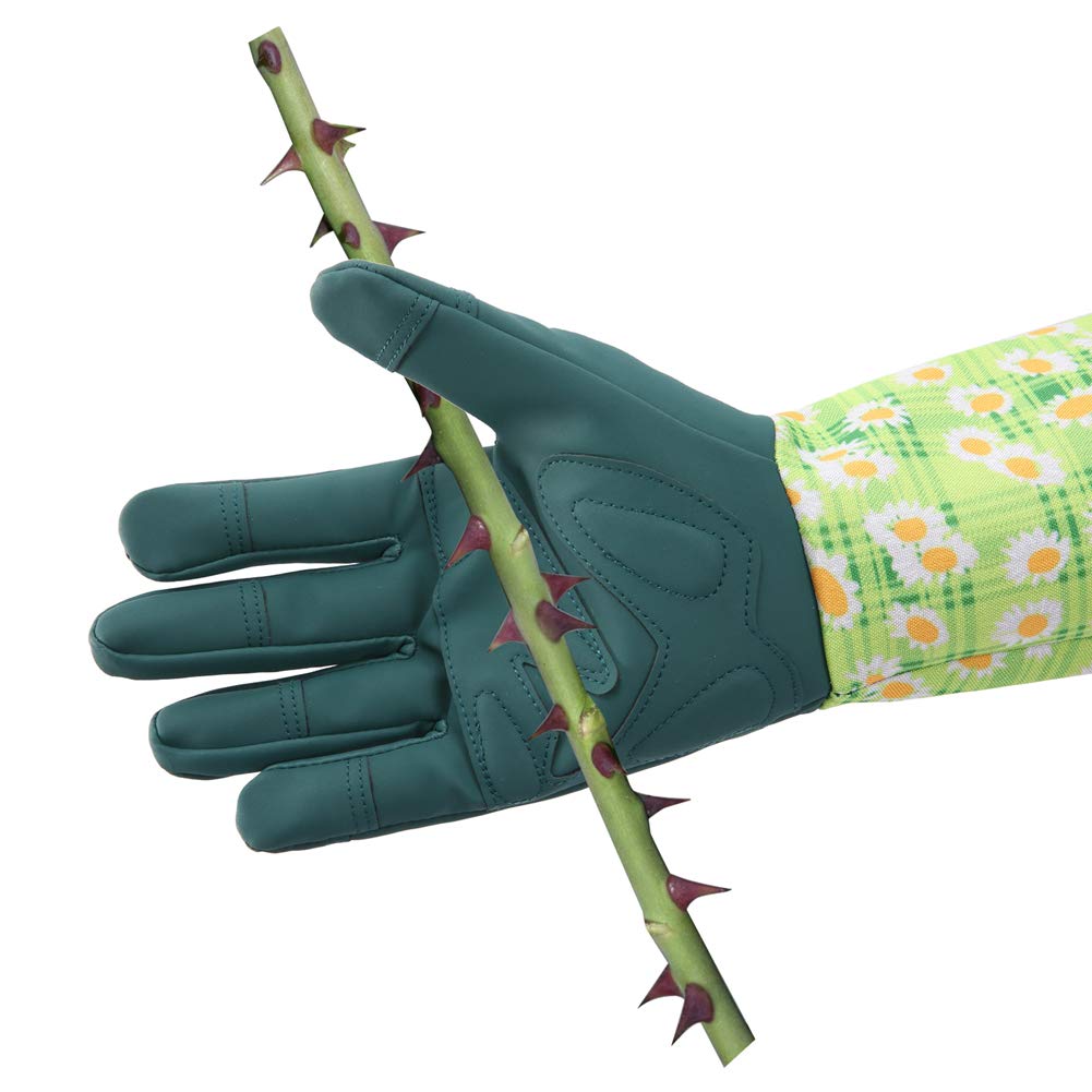USAMYNA HANXIUCAO Leather Gardening Gloves for Women - Thorn Proof, Extended Long Rose Pruning Gloves - Perfect for Mother & Grandma Gardening Gifts (Blue) | Ideal for Rose Care, Flower Planting & Outdoor Garden Work