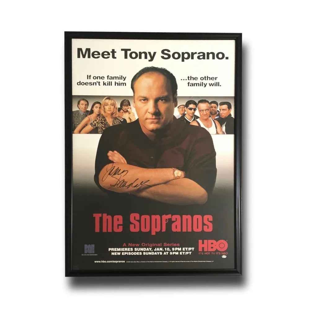 Authentic James Gandolfini Signed 27x40 Sopranos Movie Poster with JSA COA - Tony Soprano Autograph Collectible for Fans & Home Theater Decor