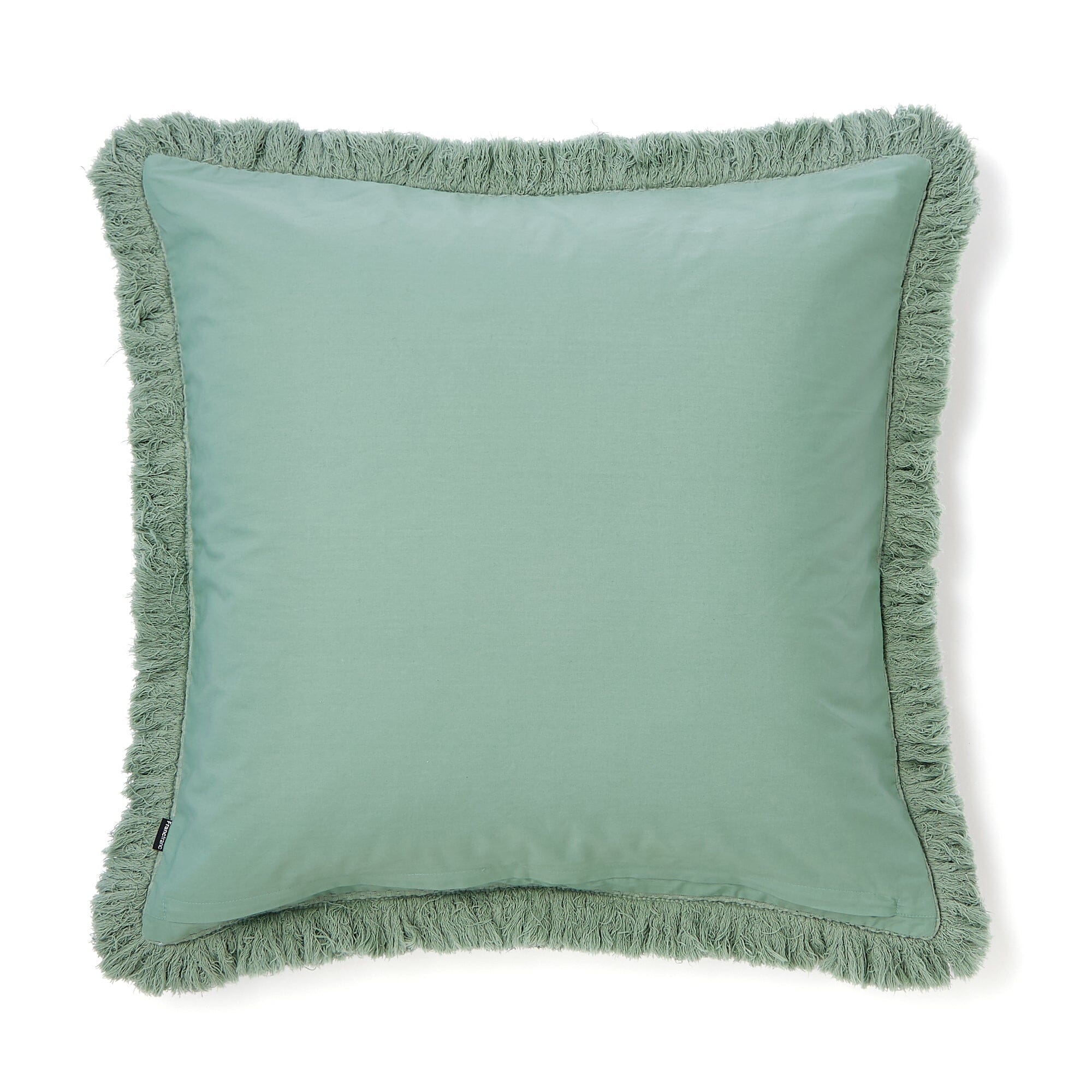 Luxury Diamond Fringe Cushion Cover 24x24 Inches - Soft Green Velvet Decorative Pillow Case for Sofa, Bed, Living Room - Home Decor Accent for Modern & Boho Style Interiors