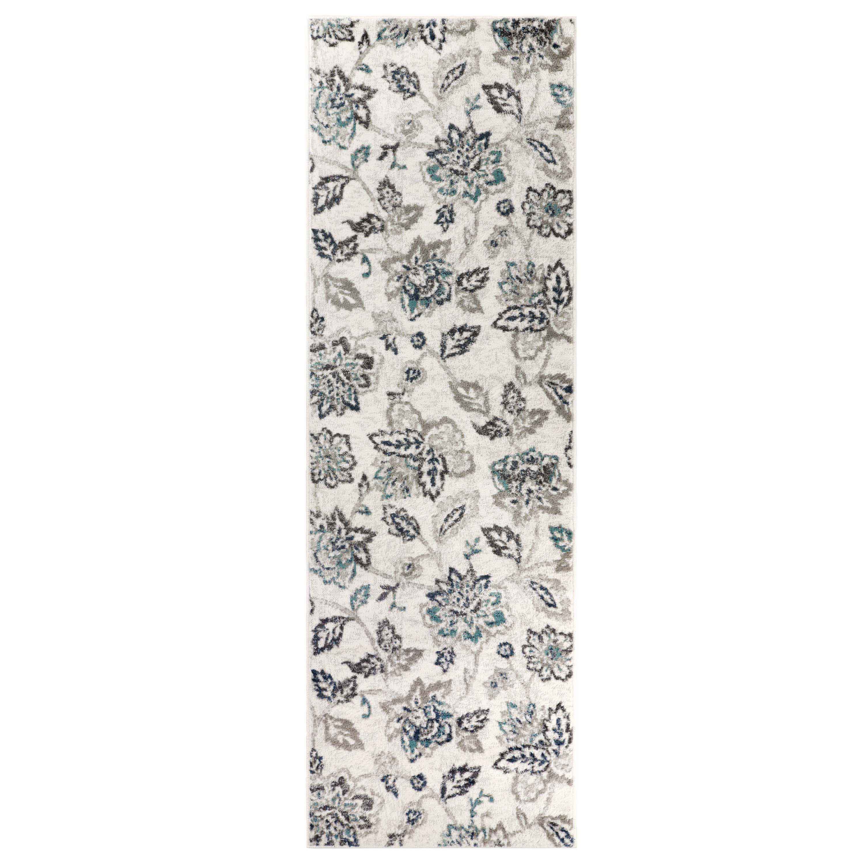 Jacobean Floral Modern Farmhouse Indoor Area Rugs & Runner Rugs - Soft Non-Slip Living Room Bedroom Decor for Cozy Home