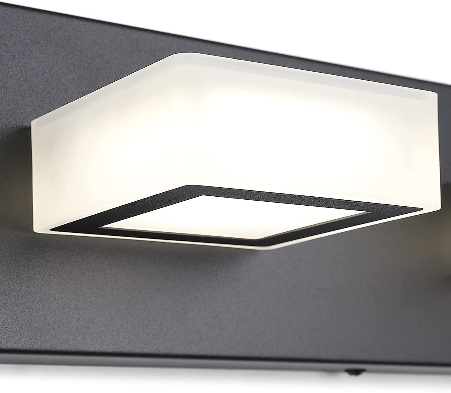 Ralbay 6-Light Modern Matte Black Bathroom Vanity Light Fixture - Acrylic LED Vanity Lighting with 4500K Neutral White - Perfect for Bathroom, Powder Room & Dressing Area Makeup Mirror Lighting