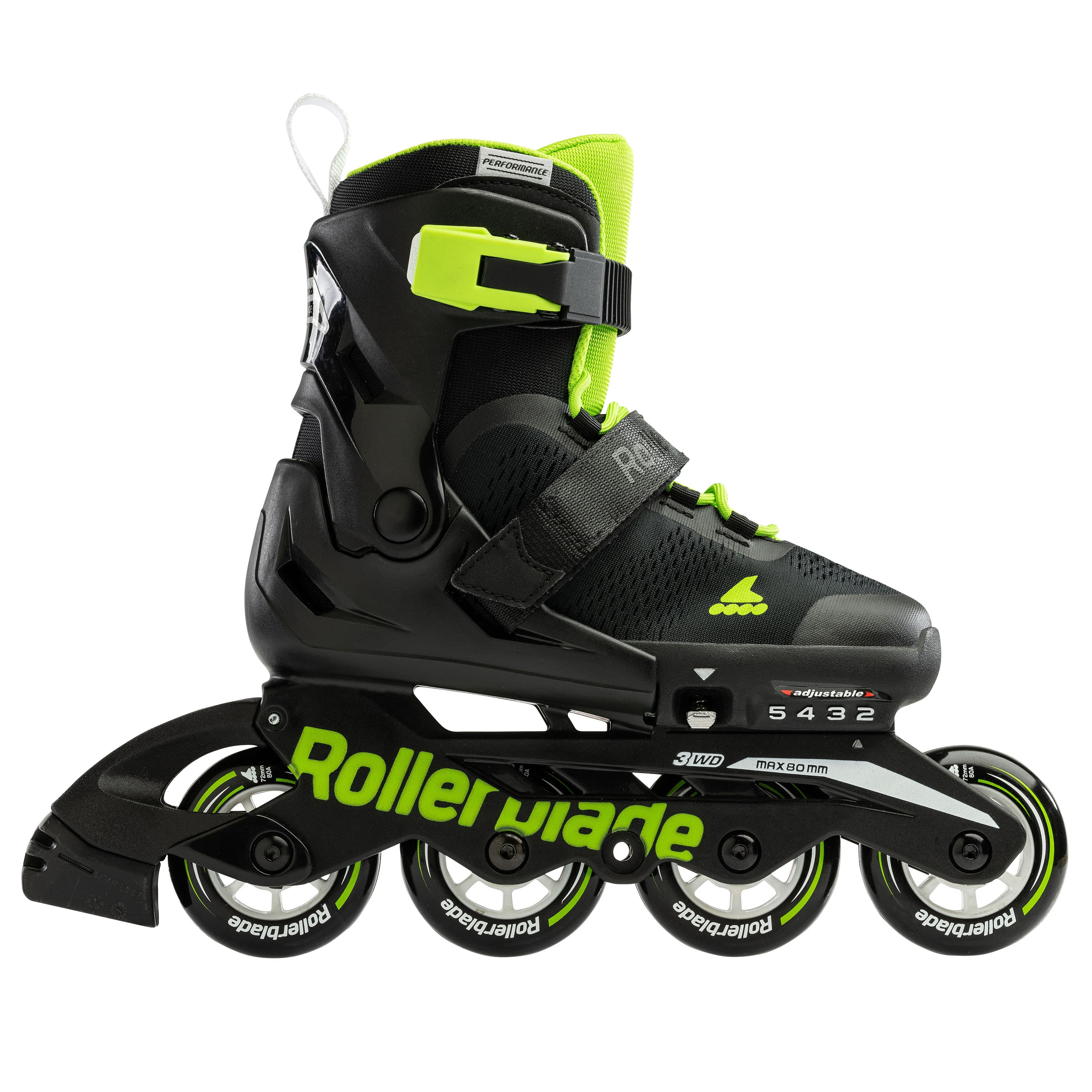 Rollerblade Microblade Inline Skates - Black/Green for Adults & Teens - Perfect for Fitness, Recreation & Outdoor Sports