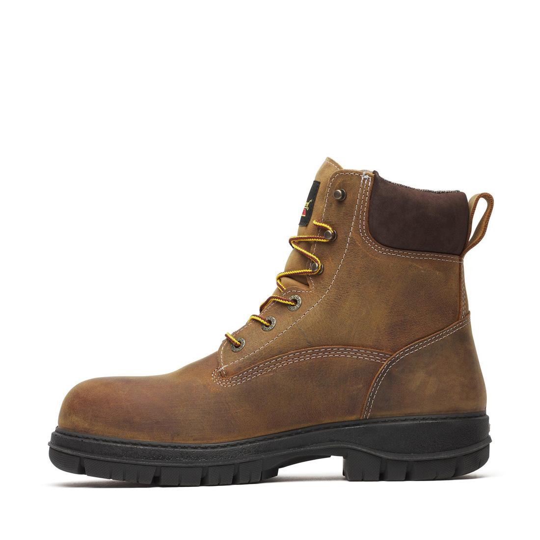 Genesis Series 6 Nano Toe Waterproof Work Boots for Men - Chestnut Brown Safety Shoes for Construction, Hiking & Outdoor Work