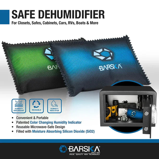 Barska AF13772 Reusable Dehumidifier for Home - 2 Pack Moisture Absorber for Closet, Basement & RV - Safe & Eco-Friendly Desiccant