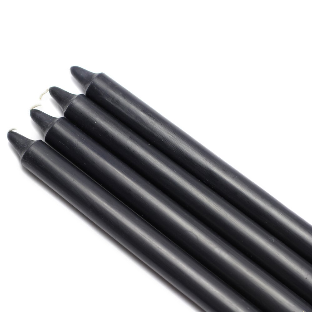 144-Piece 10-Inch Black Straight Taper Candles - CEZ-103_12 for Weddings, Dining, Home Decor & Romantic Ambiance