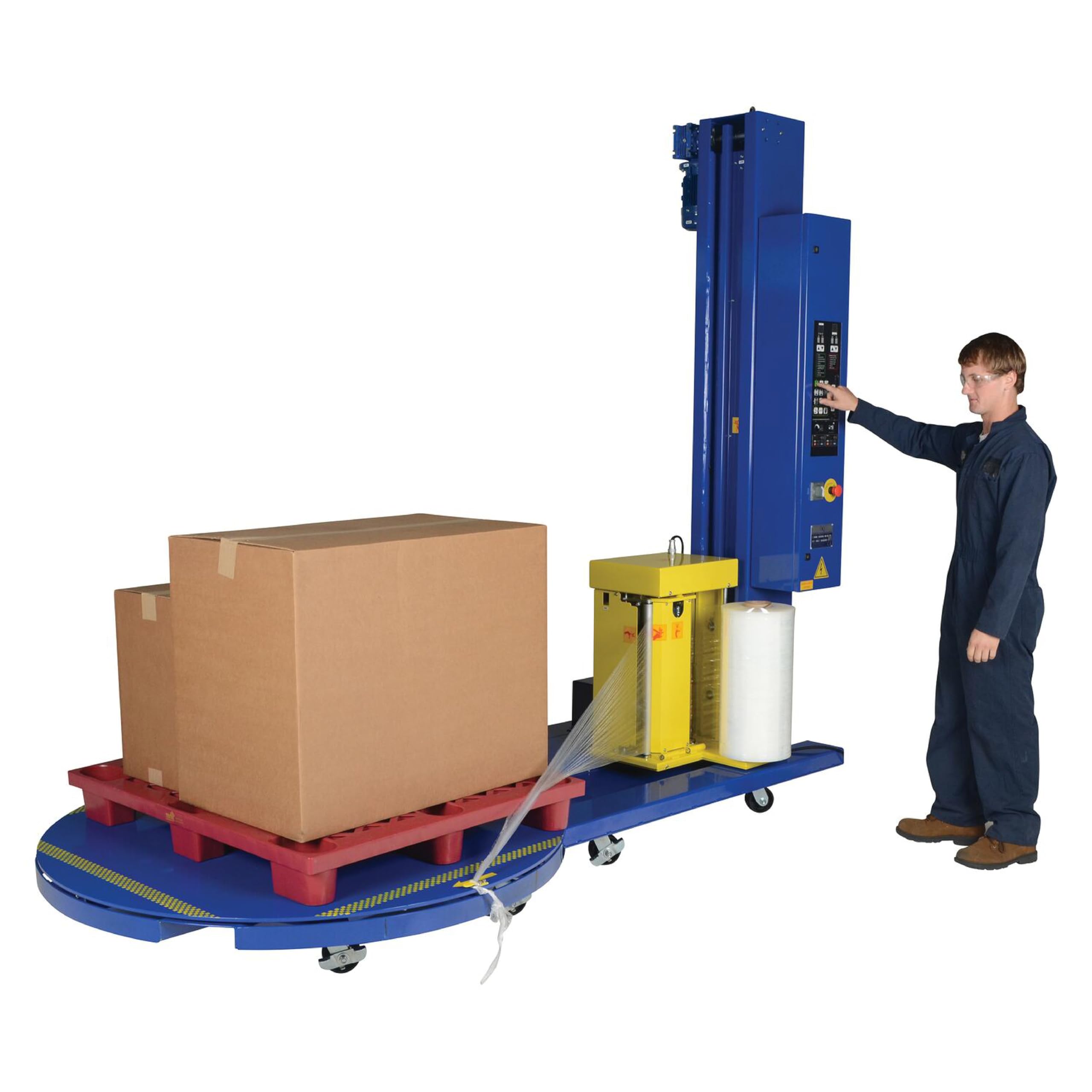 MMBM Blue Stretch Wrap Film - 20 Inch x 5000 Feet, 80 Gauge Heavy Duty Plastic Cling Wrap - 1 Pack Industrial Pallet Wrap for Secure Shipping & Storage - Perfect for Warehouse, Moving & Logistics Color Coding