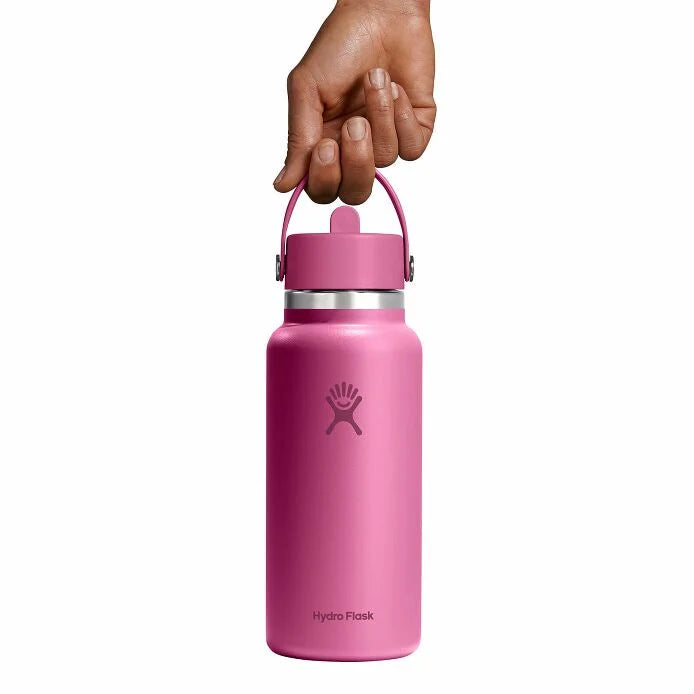 32 oz Wide Mouth Water Bottle with Flex Straw Lid - Leak Proof & BPA Free - Ideal for Gym, Hiking, Travel & Everyday Hydration