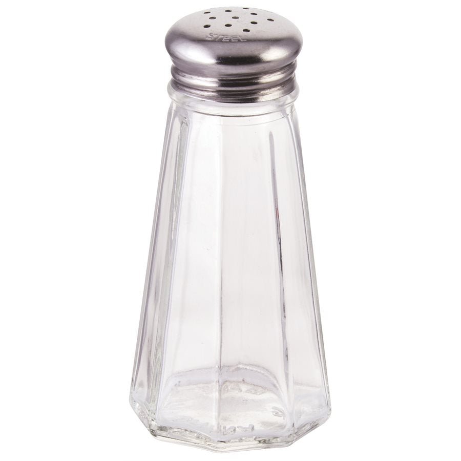 Winco 3 Oz Stainless Steel Salt and Pepper Shakers Set with Mushroom Top - Durable & Rustproof Kitchen Spice Dispensers for Dining Table, Restaurant, and Home Use