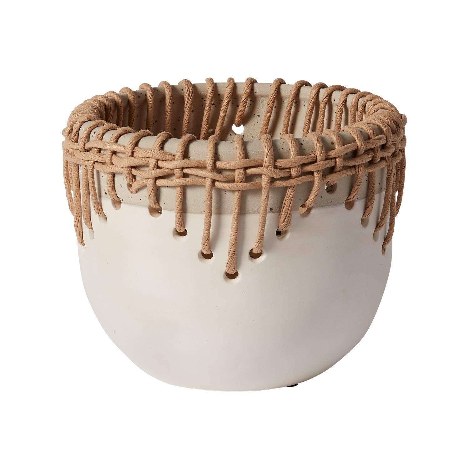 HideawayPots for Plants and Flowers - White Ceramic Plant Pots with Drainage Hole - Modern Ceramic Vase for Home Office Decor (6.75