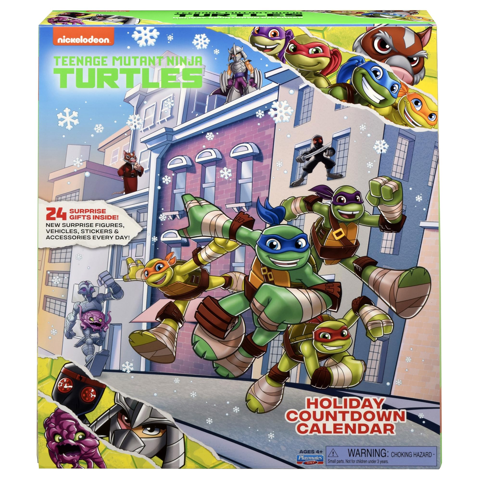 Playmates Toys Teenage Mutant Ninja Turtles Holiday Advent Calendar - 24 Days of TMNT Surprises for Kids, Christmas Countdown Gift for Boys & Girls | Perfect for Holiday Decorations & Gift Exchanges