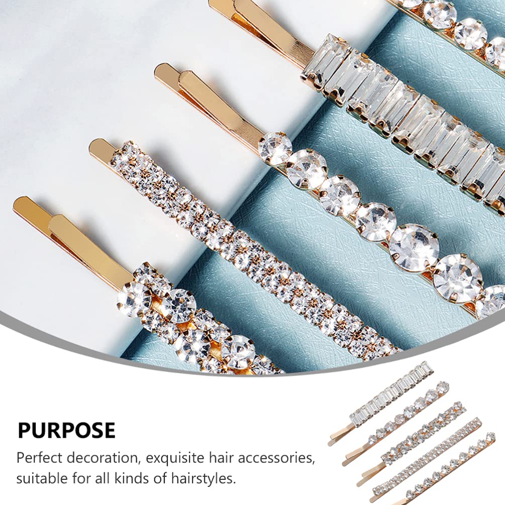 Beaupretty 5pcs Rhinestone Hair Clips for Women - Crystal Floral Bobby Pins, Elegant Bridal Hair Accessories for Girls & Women | Perfect for Weddings, Parties & Daily Styling