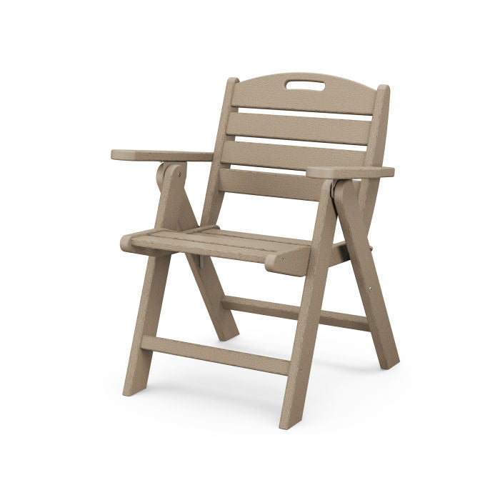 POLYWOOD Nautical Folding Lowback Adirondack Chair - Outdoor Patio, Beach, Poolside & Deck Furniture for Relaxing