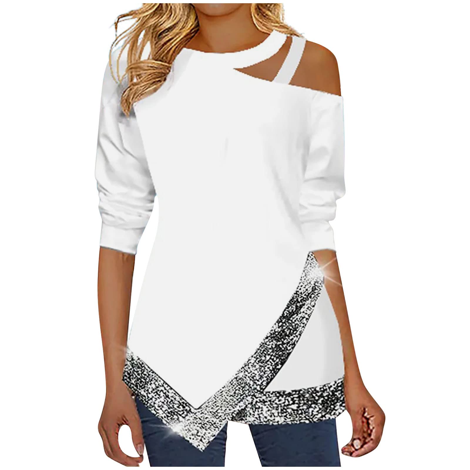 AMhomely Women's Long Sleeve Tunic Tops - Casual Crewneck Pullover Blouse for Fall/Winter, Christmas Santa Funny Sweatshirt (UK Size) - Perfect for Holiday Parties, Office Wear & Casual Outings