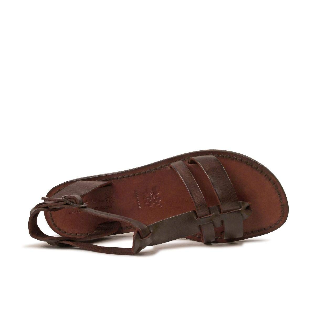 Handmade in Italy Women's Brown Leather Flat Sandals - Comfortable & Stylish for Summer, Travel & Casual Outings