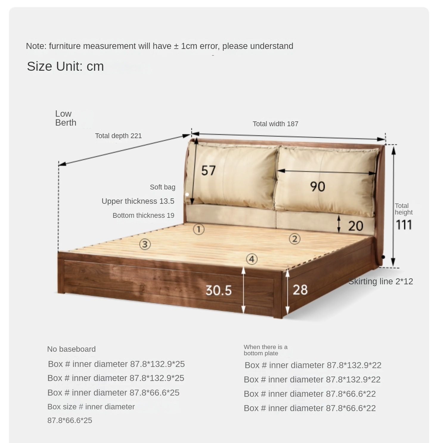 Solid Black Walnut Wood Bed with Genuine Leather Headboard - Luxury Bedroom Furniture for Master Suite, Guest Room & Modern Home Decor
