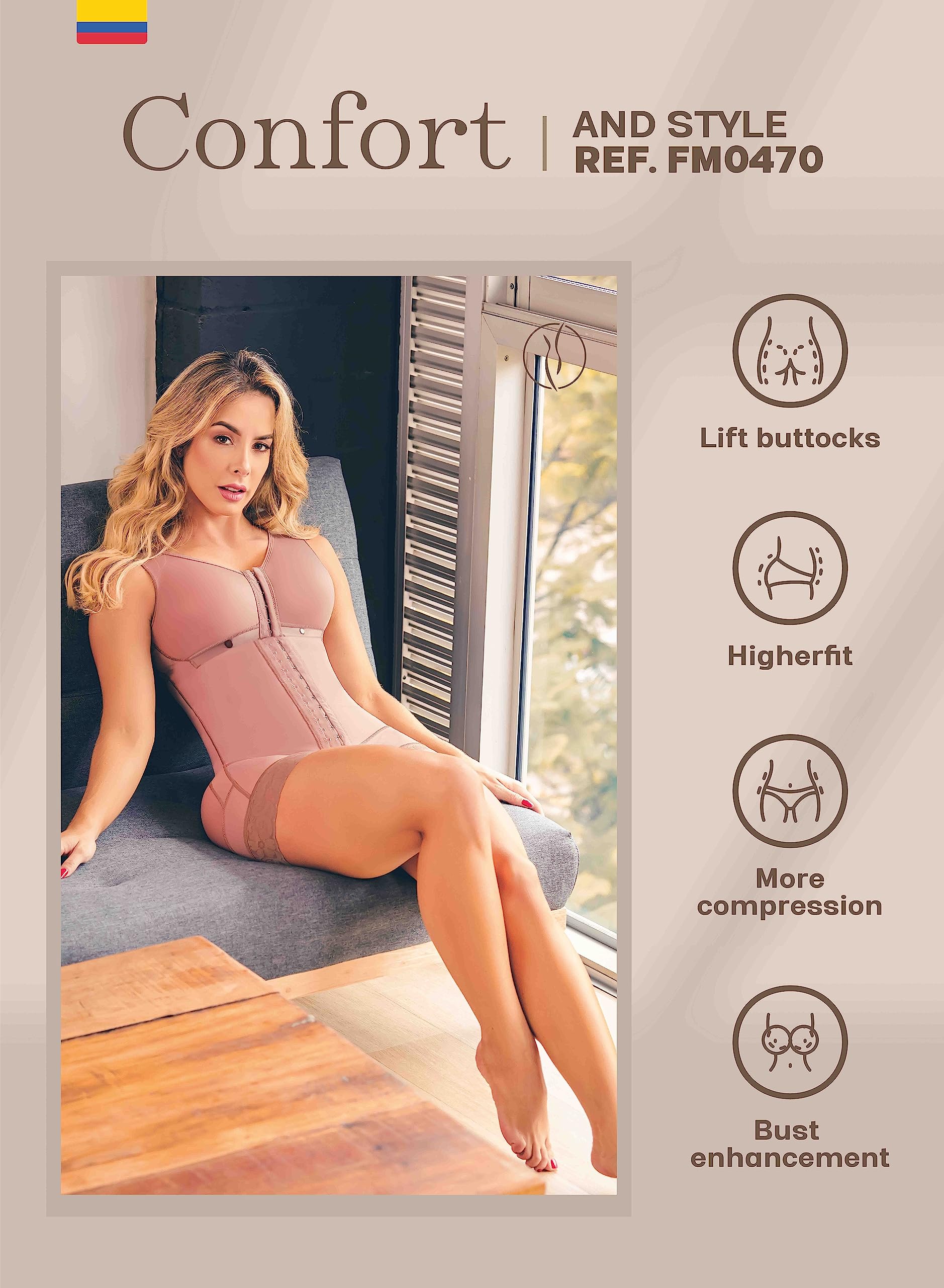 Postpartum Colombian Shapewear for Women - Post Surgery Compression Garment - Waist Trainer & Body Shaper - Slimming & Tummy Control - Perfect for Recovery After Pregnancy or Surgery - Comfortable Daily Wear & Special Occasions