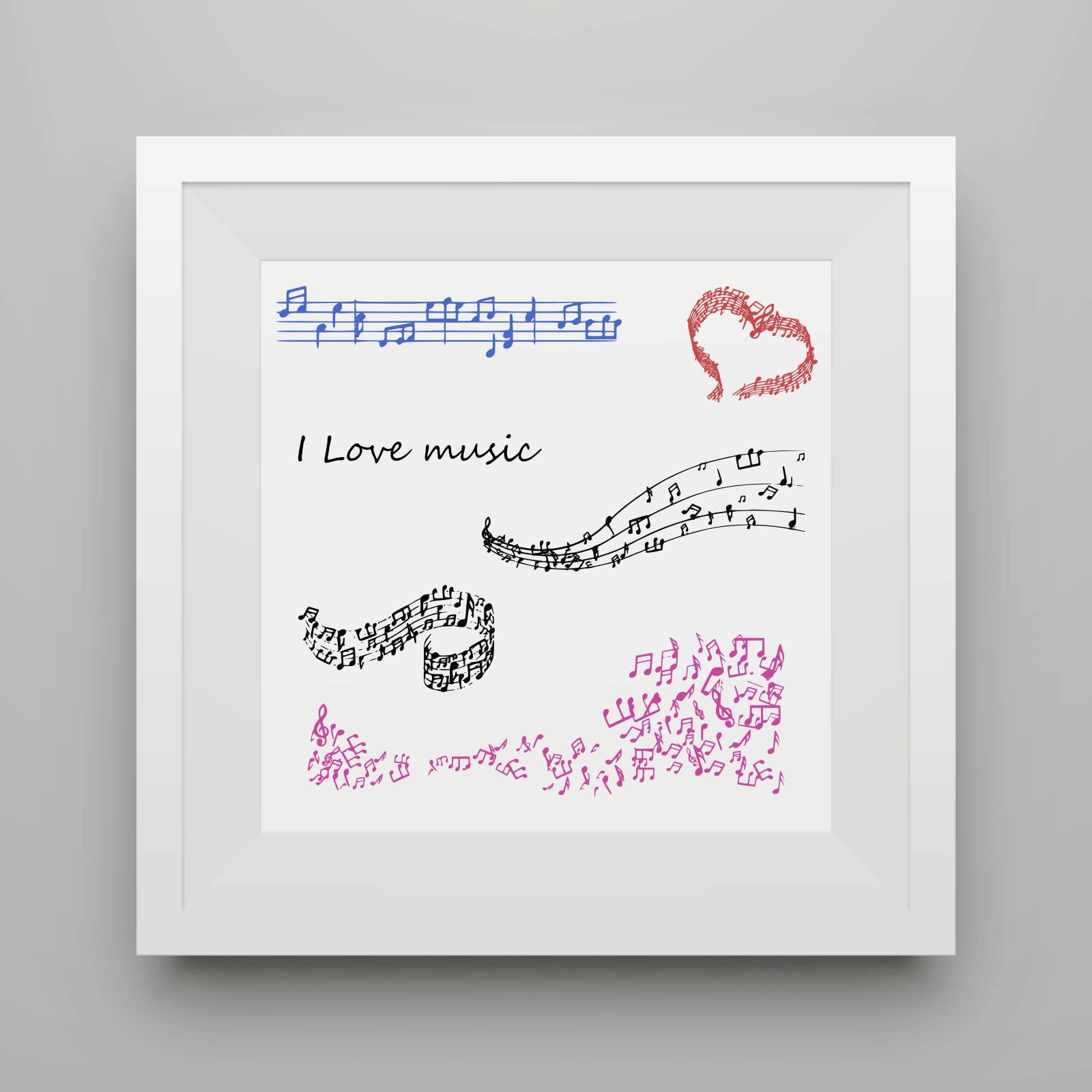 Music Notes Clear Stamps Set - Square, Round & Heart Shaped Silicone Rubber Stamps for Card Making, Scrapbooking, Photo Albums & DIY Crafts | Perfect for Music-Themed Greeting Cards, Journals and Gift Wrapping