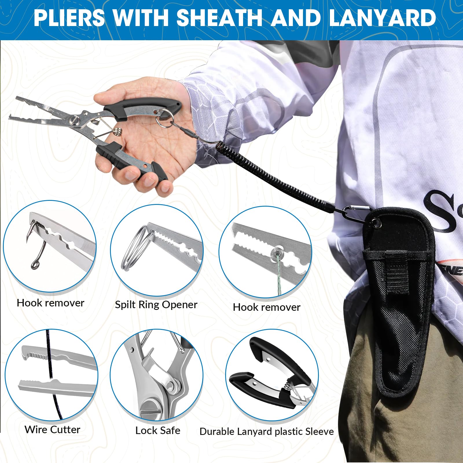 THKFISH 7-Piece Fishing Kit - Tactical Sling Bag with Pliers, Hook Remover & Digital Scale for Outdoor Fishing Adventures