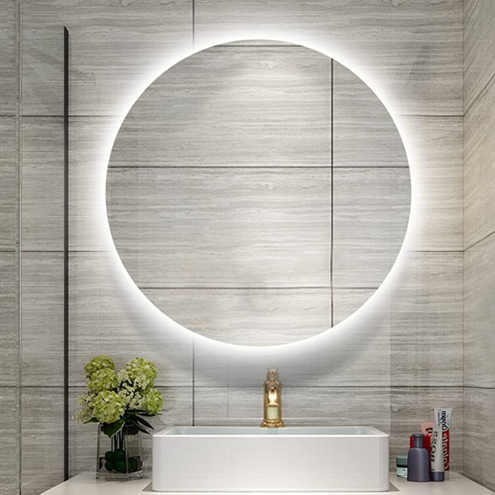 LED Bathroom Mirror with Backlit Illumination - 500mm/600mm/700mm/800mm Wall-Mounted Vanity Mirror, IP44 Waterproof, White Light - Perfect for Modern Bathrooms, Makeup Vanity & Spa-Like Decor
