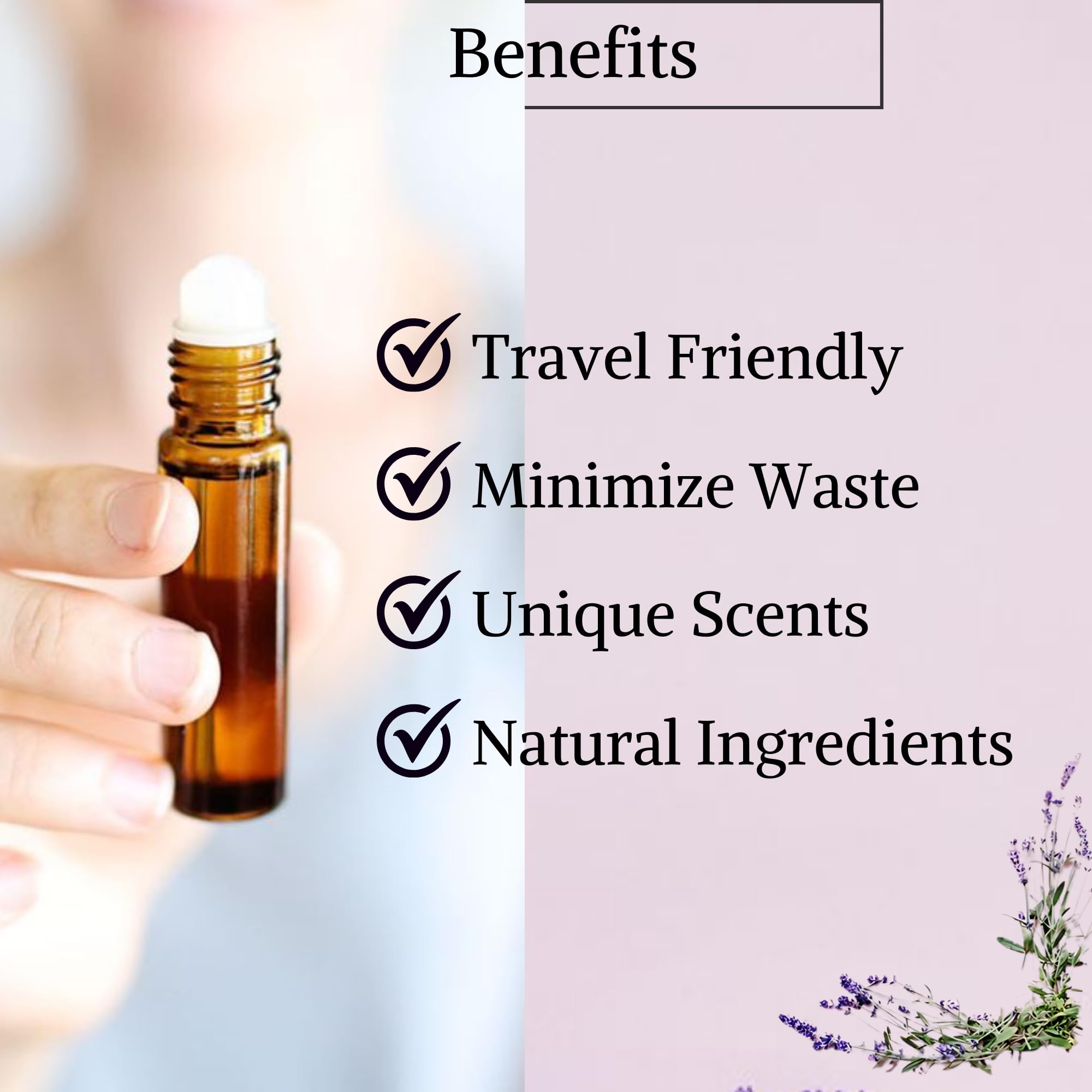 Nyassa French Lavender Essential Oil Roll On 10ml - Pure Jojoba Oil & Fragrance Oil Blend for Stress Relief, Sleep Aid & Aromatherapy - Perfect for Travel, Office & Home Relaxation