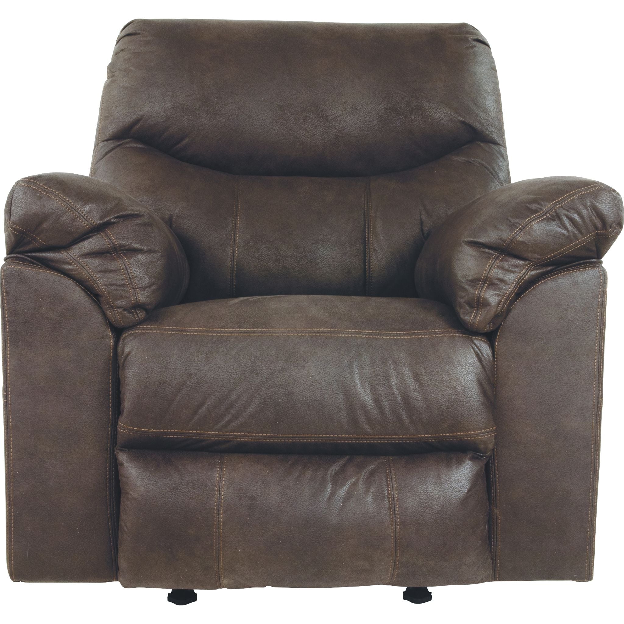 Boxberg Rocker Recliner Chair - Teak Wood Rocking Recliner with Padded Cushions - Perfect for Living Room, Nursery, or Patio Relaxation
