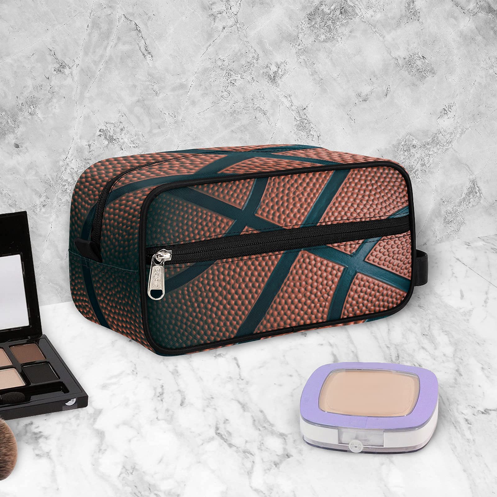 Bardic Unisex-Adult Water-Resistant Basketball Toiletry Bag - Travel Dopp Kit for Men & Women, Lightweight Shaving Bag for Toiletries Accessories - Perfect for Gym, Travel & Sports