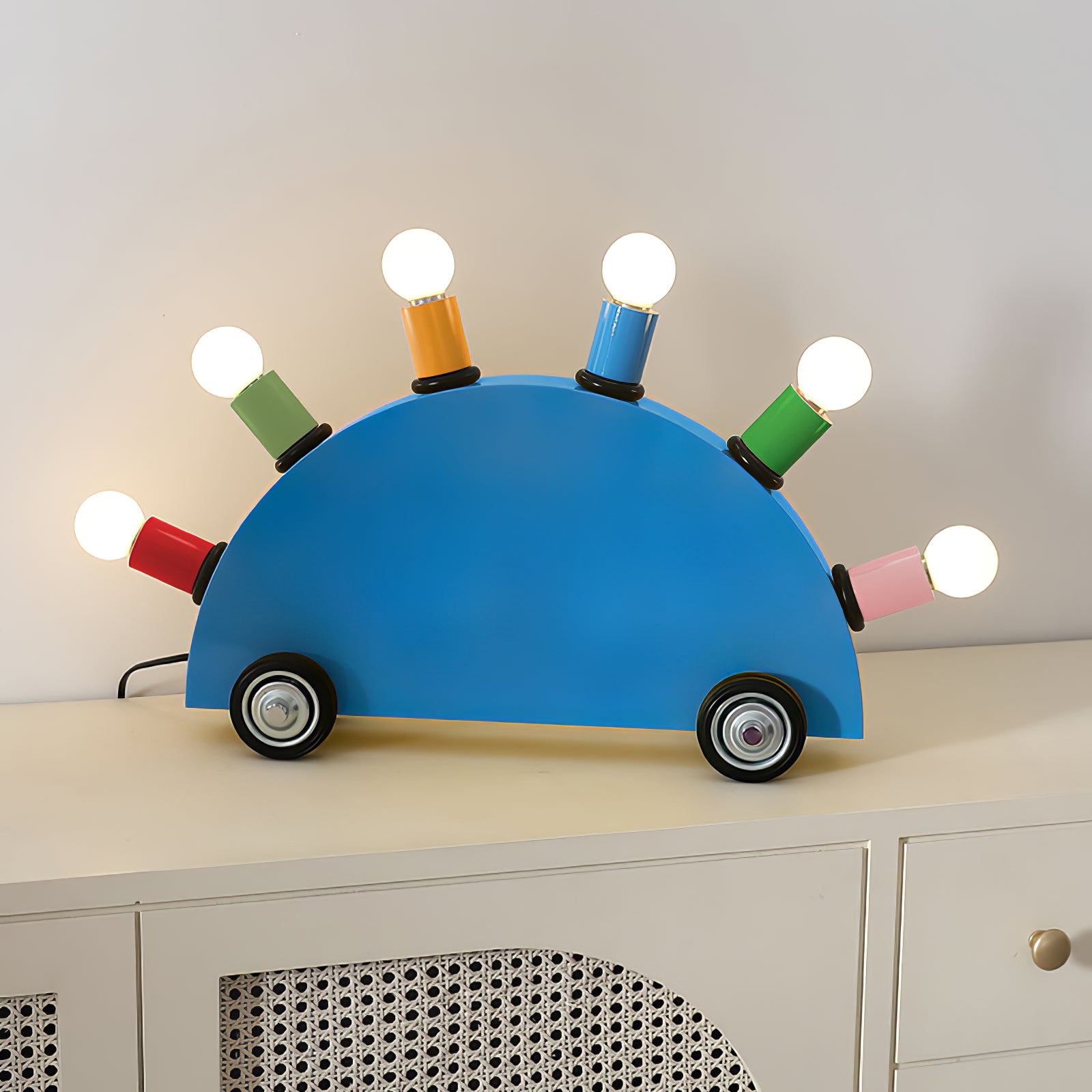 Cute Cartoon Car Night Light - LED Kids Bedside Lamp for Boys Room Decor, Birthday Gift & Nursery Lighting