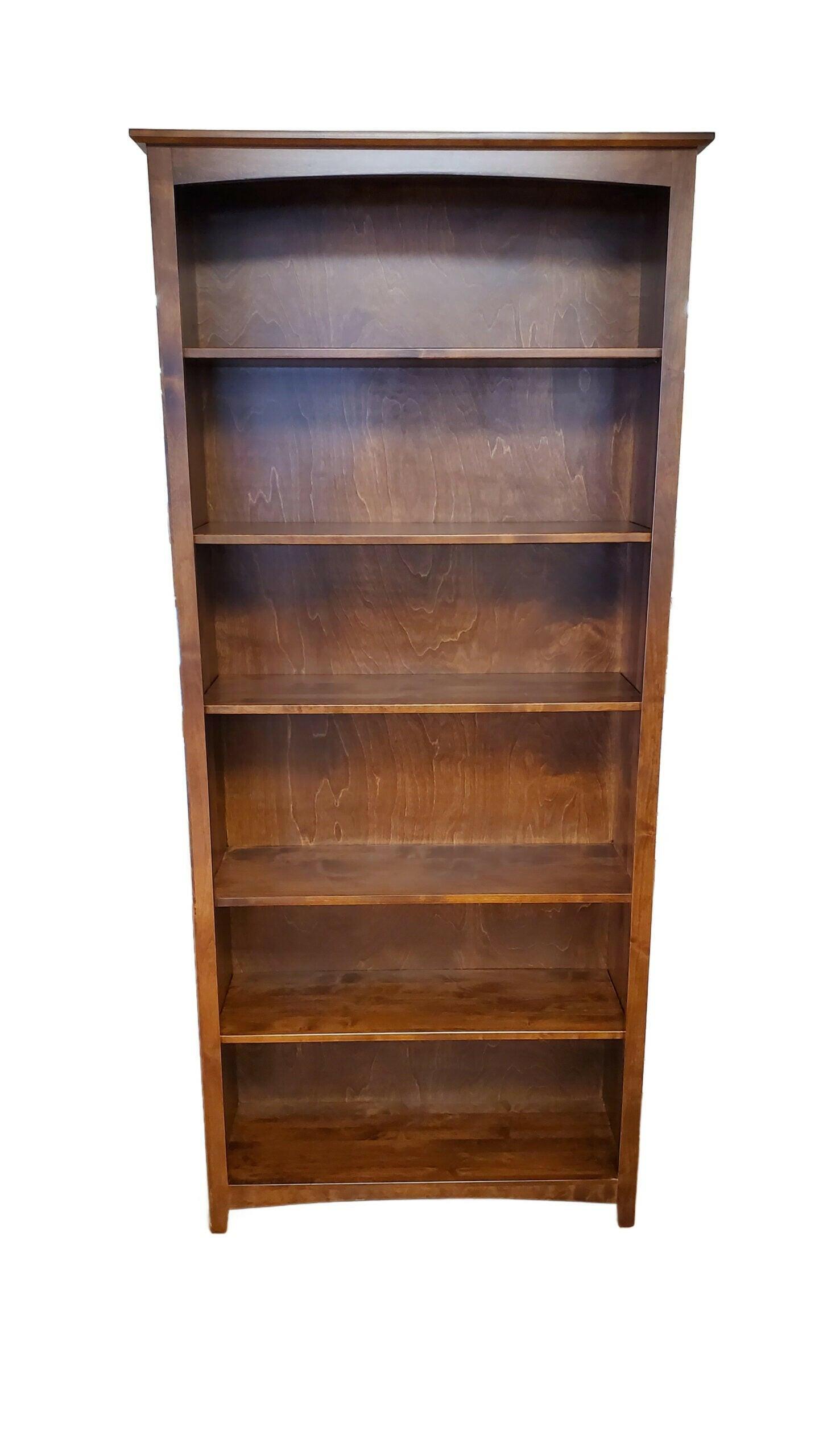 Vintage Cherry Wood Bookcase - Alder 63684V - Rustic Home Office Bookshelf for Living Room, Bedroom & Study Decor