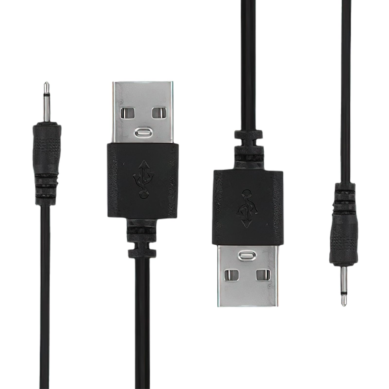 2PCS DC Charger Cable 2.5mm for Universal Beauty Devices & Vibrators - Fast Charging Power Cord (Black) | Perfect for Salon Equipment, Massage Tools & Skin Care Machines