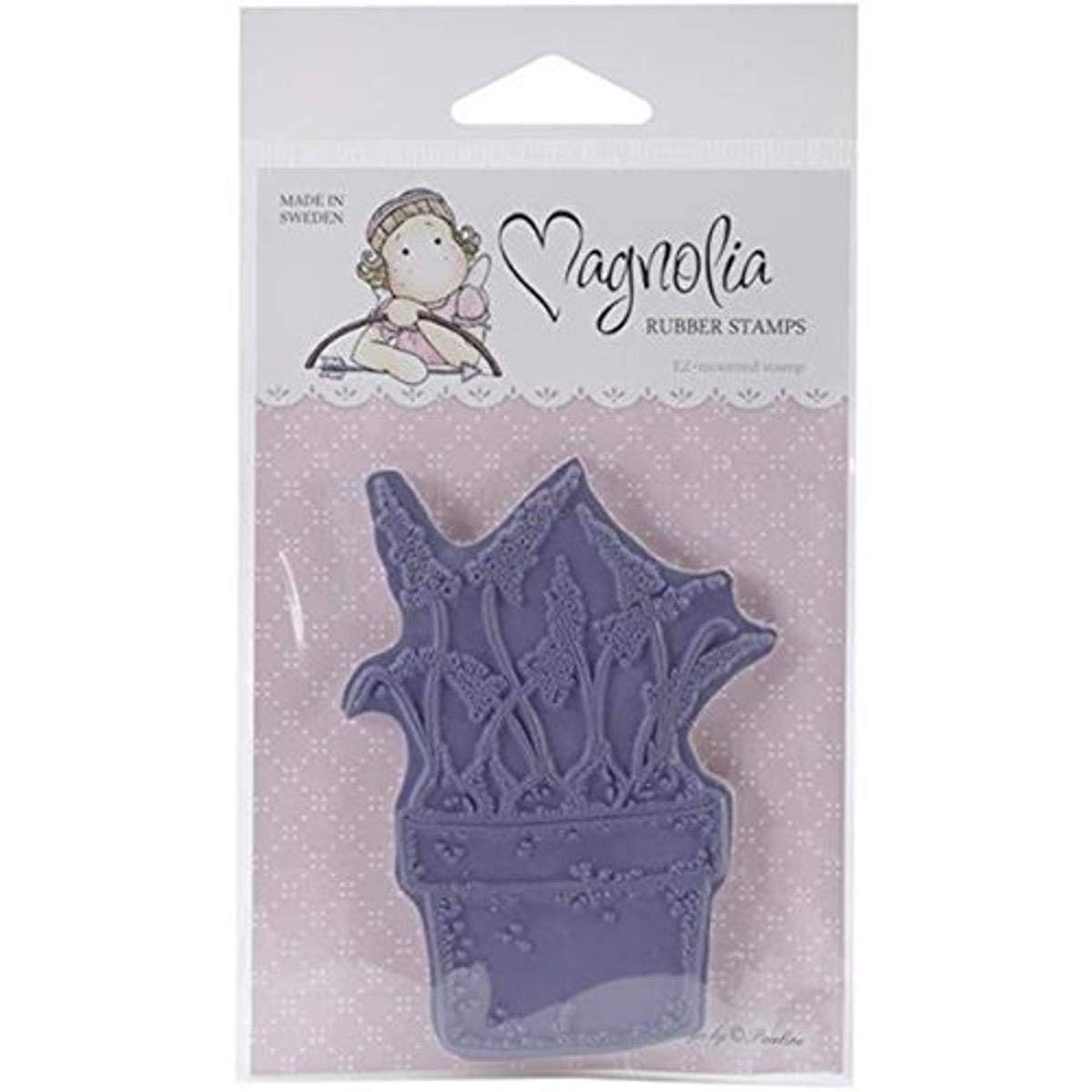 Magnolia Chasing Butterflies Cling Stamp - 6.5 x 3.5 Inch Spring Onion Pot Design for Scrapbooking, Card Making & DIY Crafts