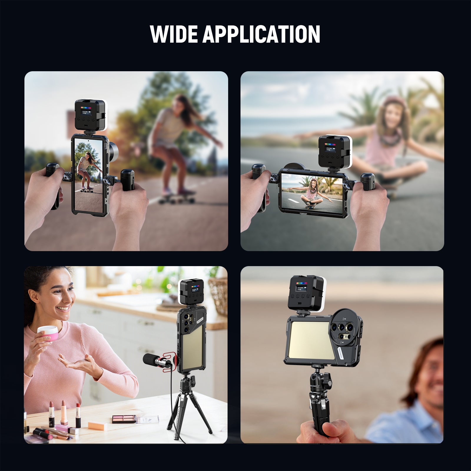 NEEWER PA042 Universal Phone Cage Mount for Samsung Galaxy S24 Ultra - Perfect for Smartphone Videography, Vlogging & Live Streaming