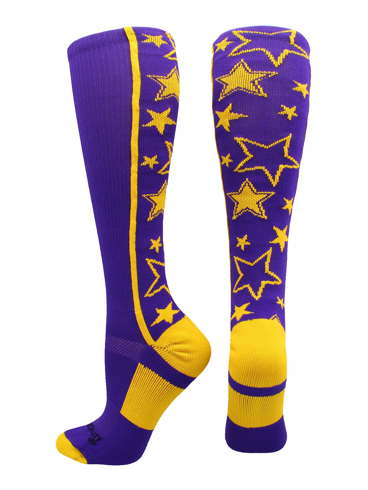 MadSportsStuff Softball Socks with Stars - Over The Calf Tall Socks for Girls, Women & Youth - Breathable Athletic Socks for Baseball, Softball & Sports Practice