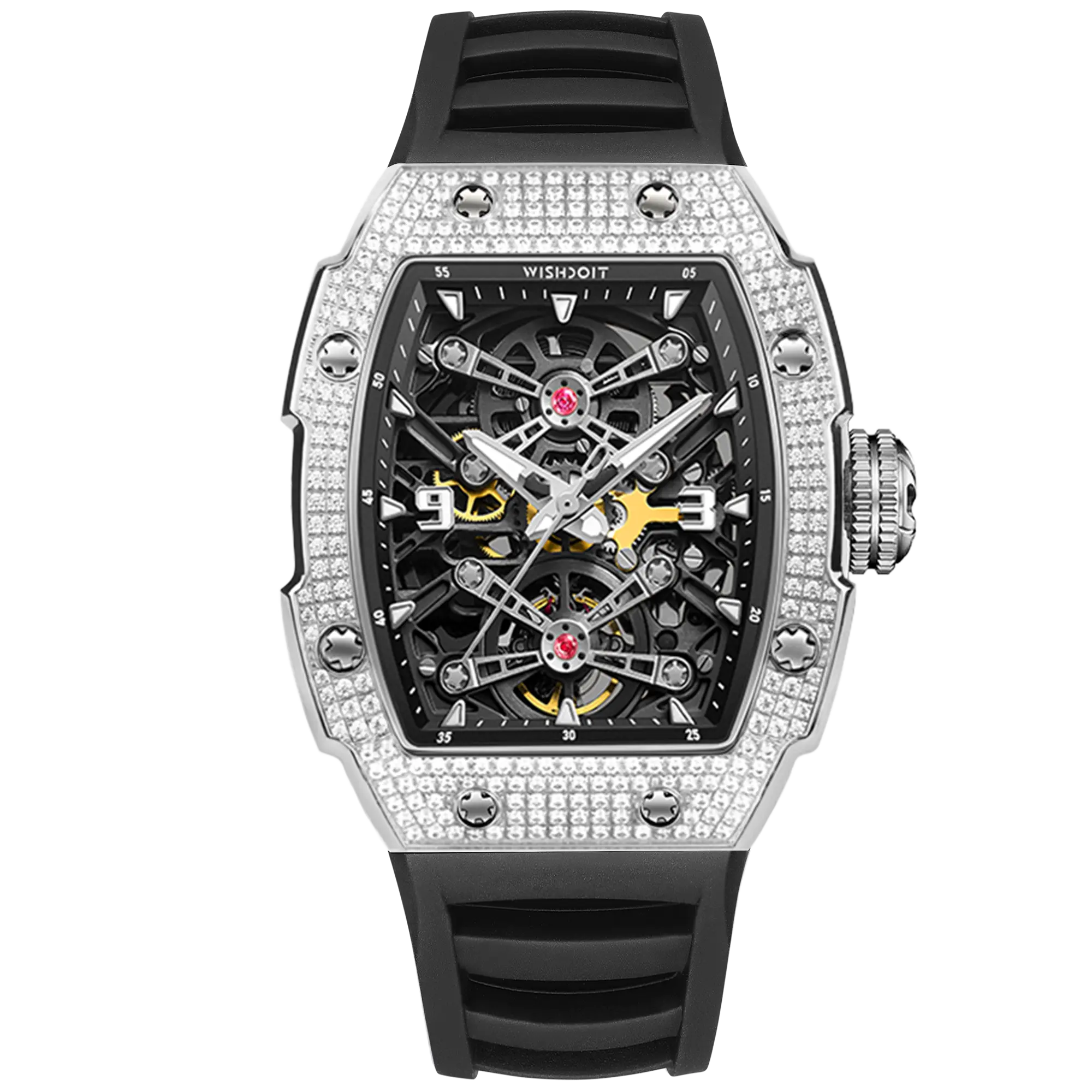 Captain Kidd Luxury Diamond Mechanical Watch for Men - Elegant Dress Watch for Business, Formal Events & Special Occasions