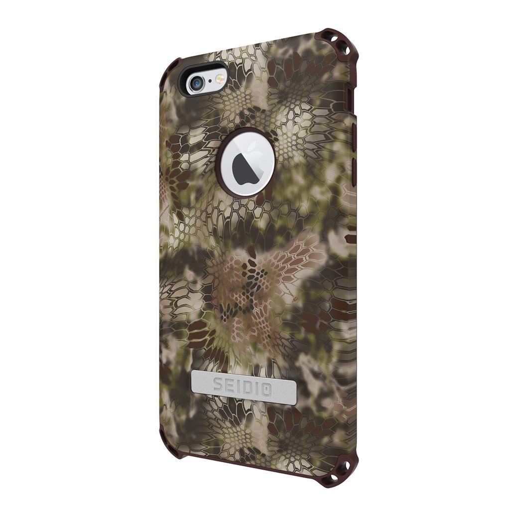 Premium Dilex Case with Metal Kickstand for iPhone 6 Plus/6s Plus - Kryptek Highlander Design | Protective Phone Cover for Outdoor, Travel & Daily Use