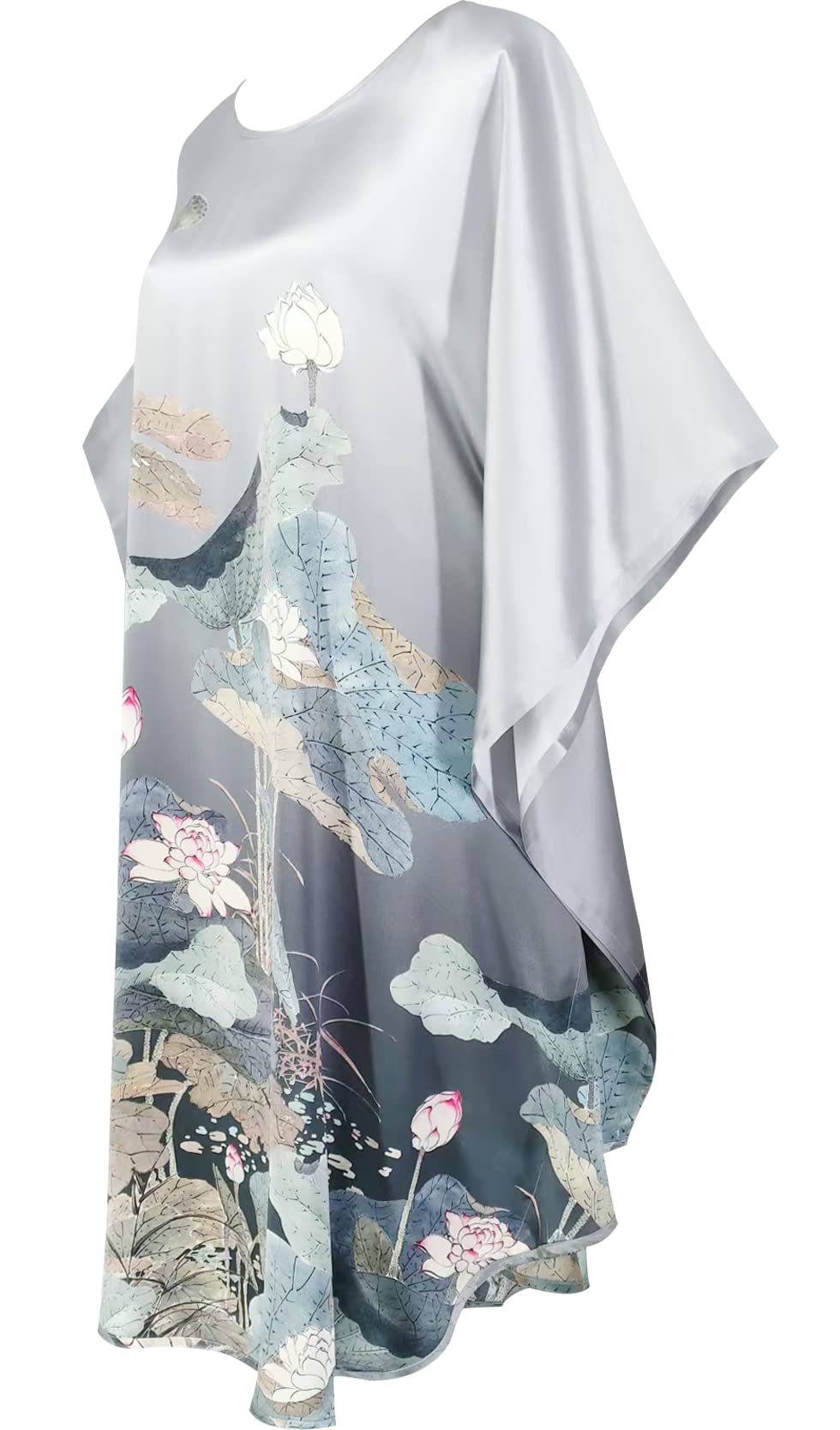 Luxury 100% Silk Pajamas for Women | Floral Print Silk Kimono Robe & Bathrobe with Doll Sleeves - Perfect for Spa Days, Bridal Showers & Relaxing at Home