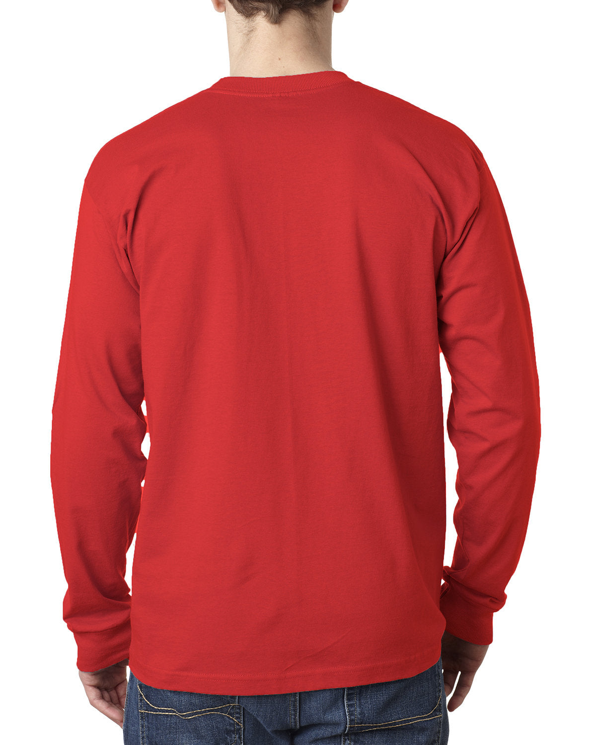 Bayside BA8100 Men's 100% Cotton Long Sleeve Pocket T-Shirt - 6.1 oz Comfortable Casual Shirt for Work, Outdoor Activities & Everyday Wear
